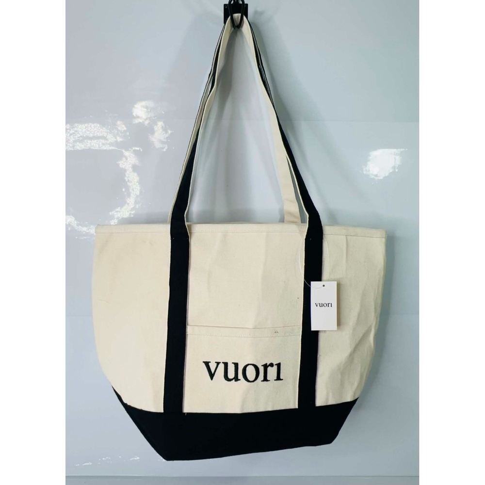 NEW Vuori Mothers Day 2026 Tote Bag Natural Black Canvas Large Boat Travel Gym